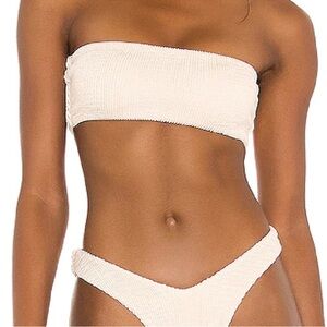 Lovers + Friends Cream Bandeau Bikini